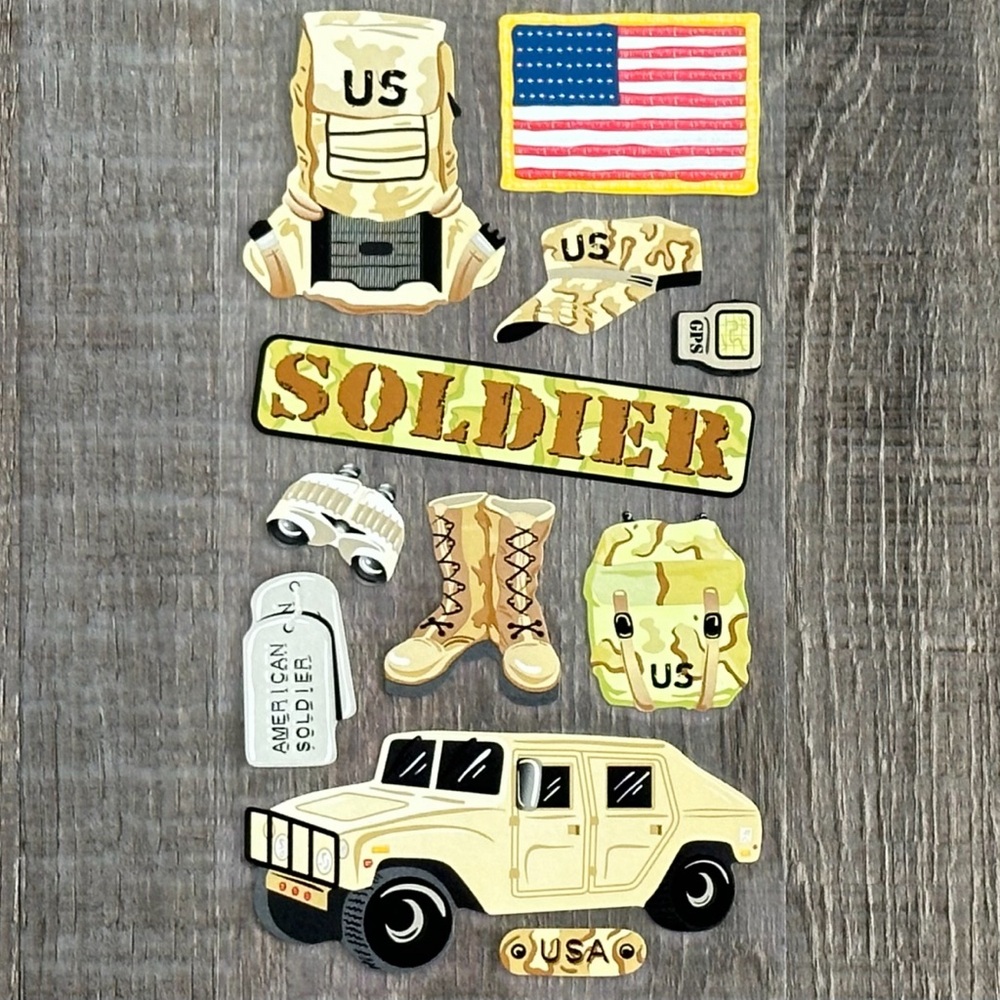 💞 New US Soldier Scrapbook Stickers